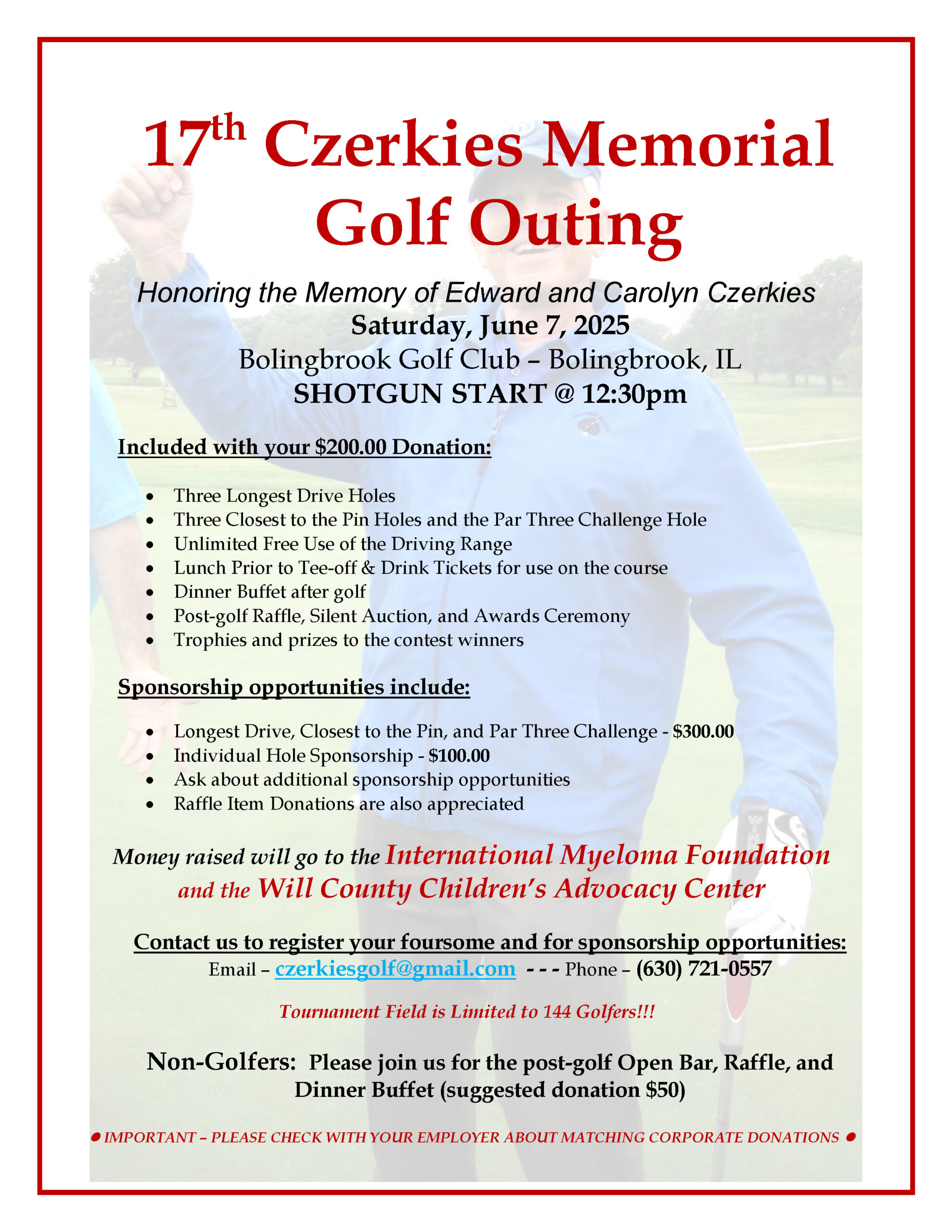 Event Flyer - Czerkies Memorial Golf Outing 2025 Event Flyer - Czerkies Memorial Golf Outing 2025